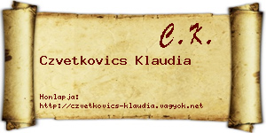 Czvetkovics Klaudia névjegykártya